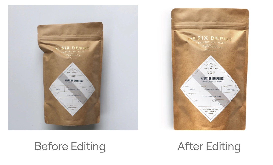 Coffee bag with clear Spinn Marketplace branding on a neutral background